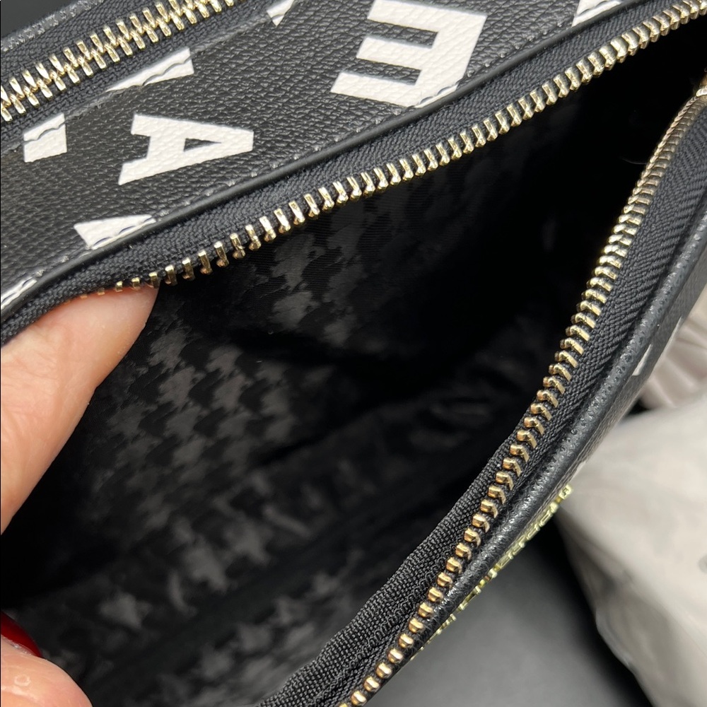 Karl Lagerfeld Black Crossbody Bag  Camera Bag with Multicolor Letters NEW - Picture 11 of 13